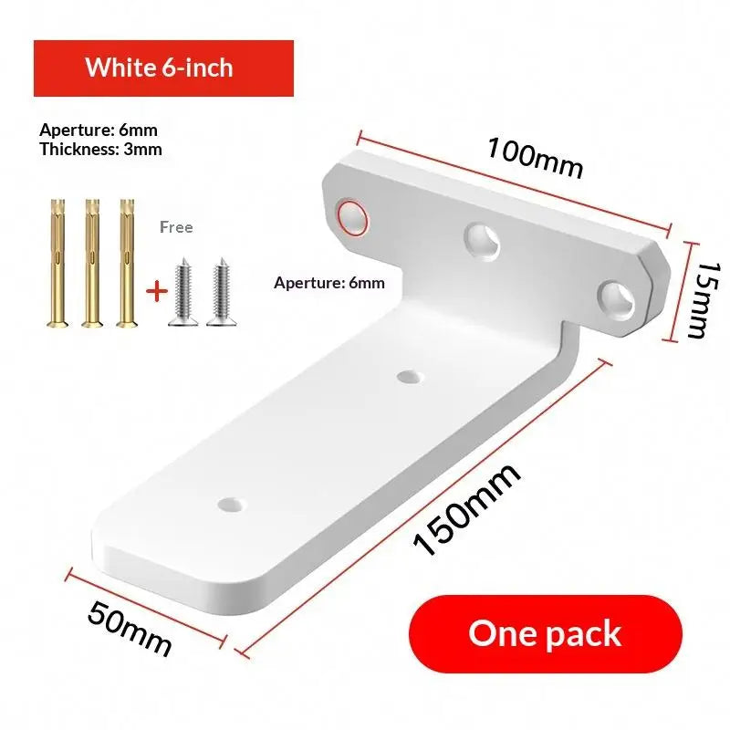 New 1Set L-shape Partition Support Brackets Wall Mount Fixed Rack With Screw Heavy Duty Shelf Brackets Industrial Metal Bracket Peaceful Pleasures Health and Wellness White 150mm as pic