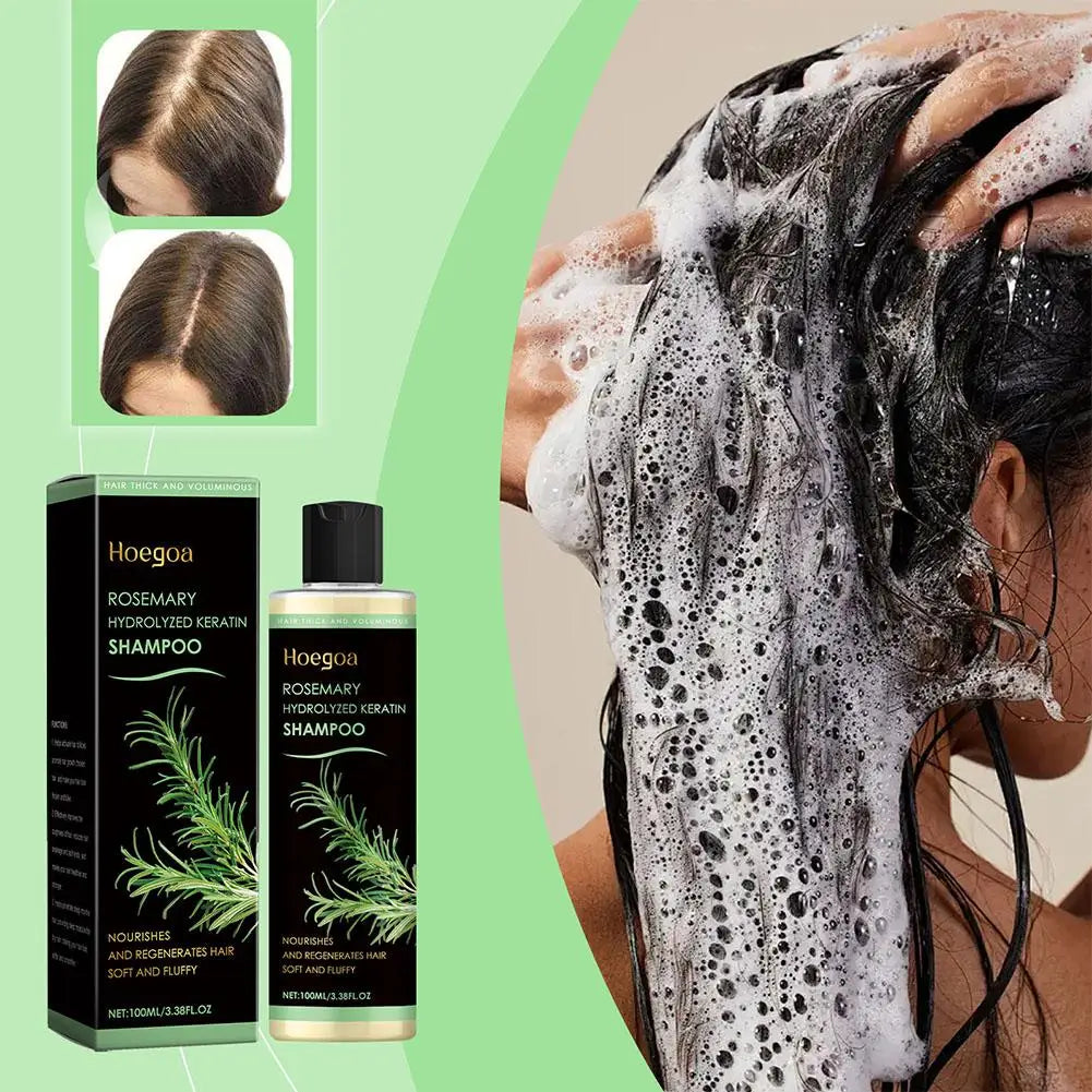 100ML Rosemary Hair Shampoo Volumizing and Thickening Strengthening and Oil Control Nourishes and Repairs Hair Oil Adds Volume Peaceful Pleasures Health and Wellness