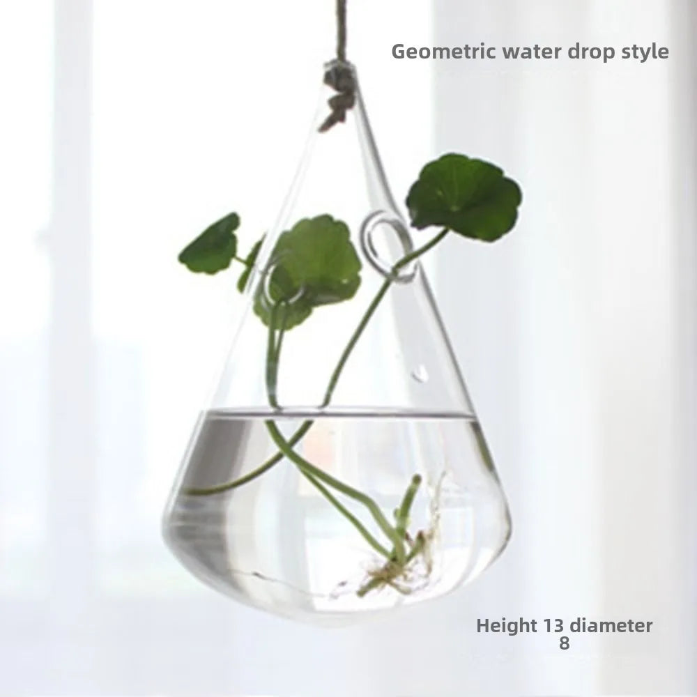 Hanging Glass Terrarium Vase | Hydroponic Plant Pot Decor