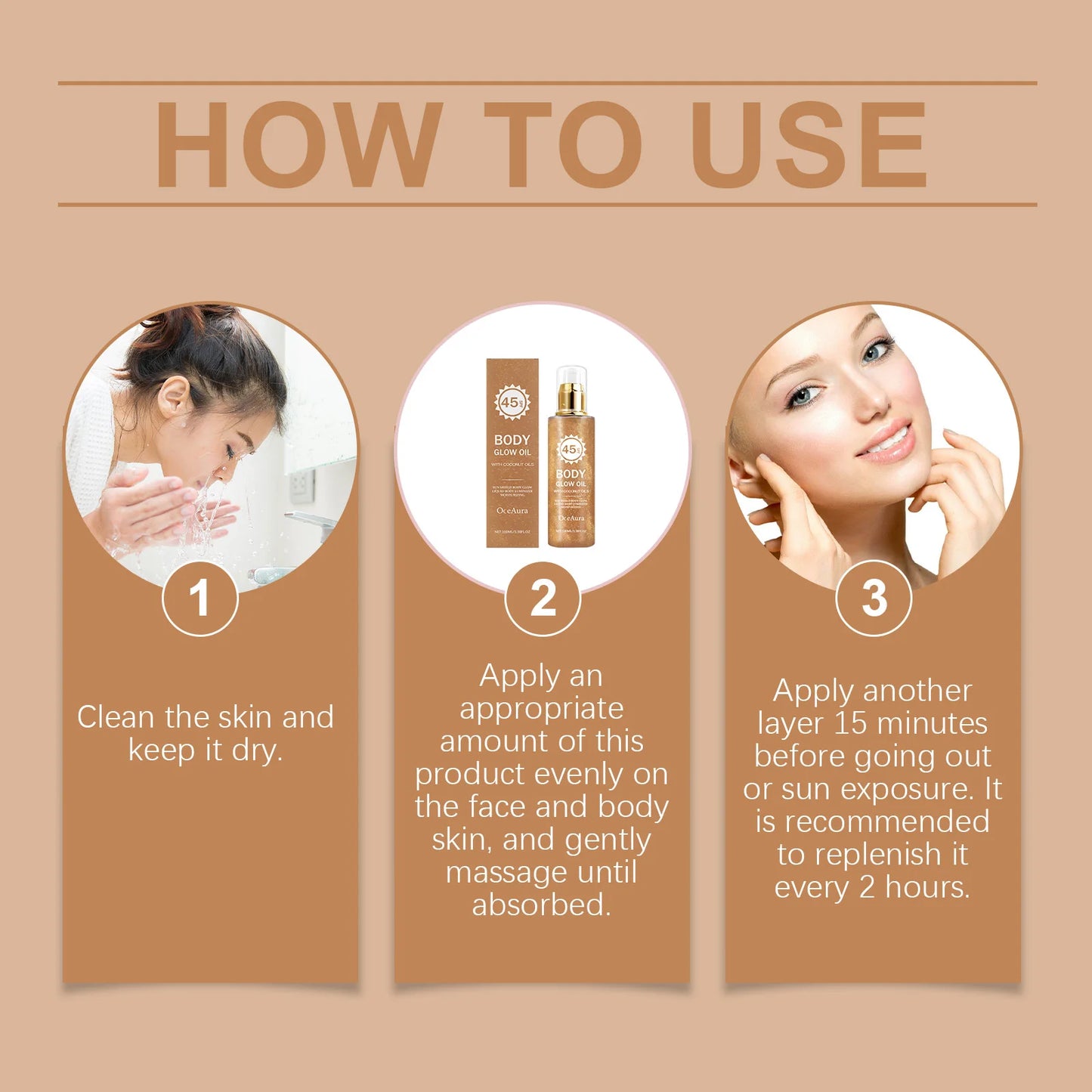 OceAura Coconut Body Shimmer Oil – Glow, Hydrate & SPF Protection