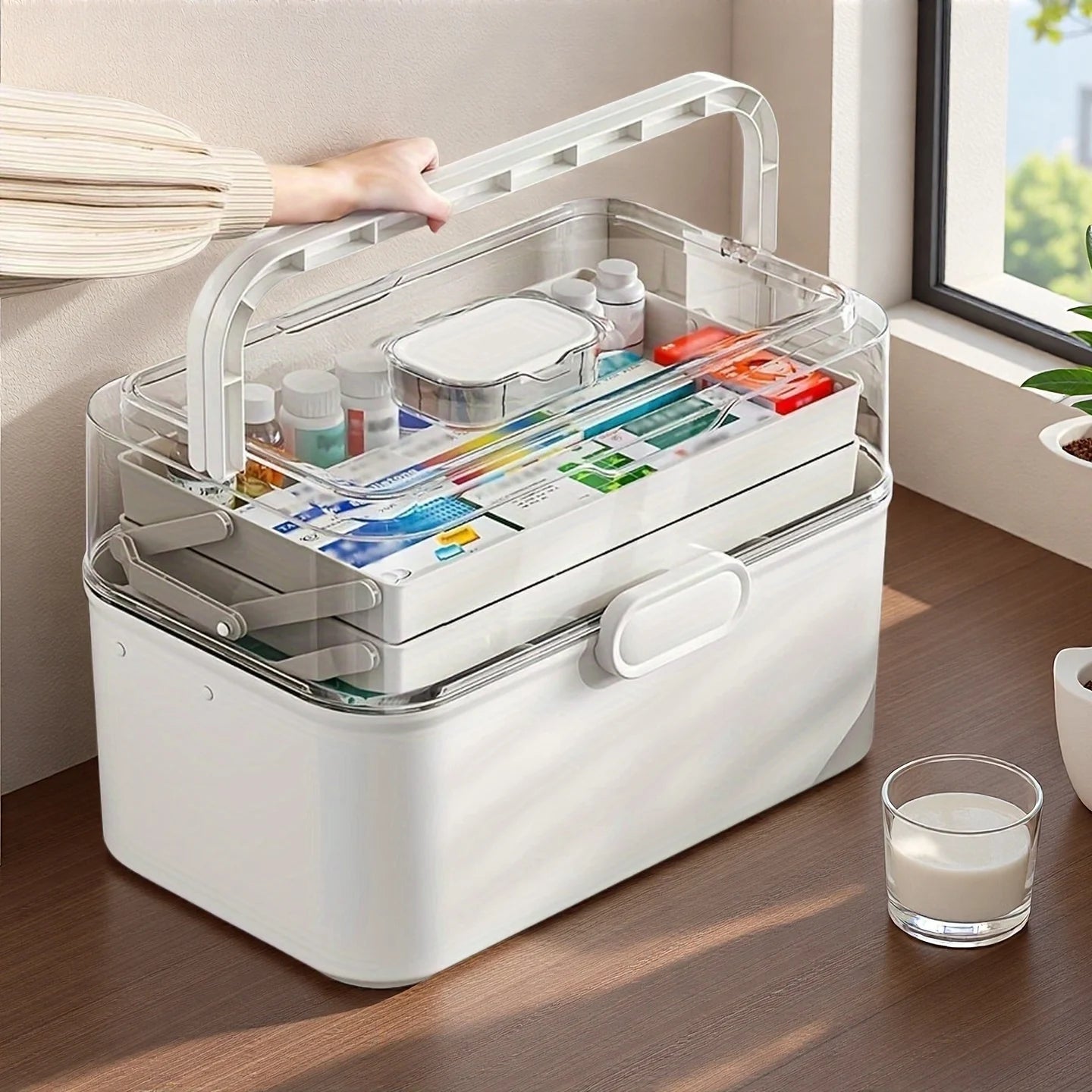Portable Medicine Cabinet Organizer | Large First Aid Box