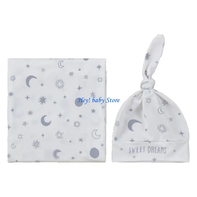 Bamboo Newborn Swaddle Blanket & Turban Hat Set | 25 Colors