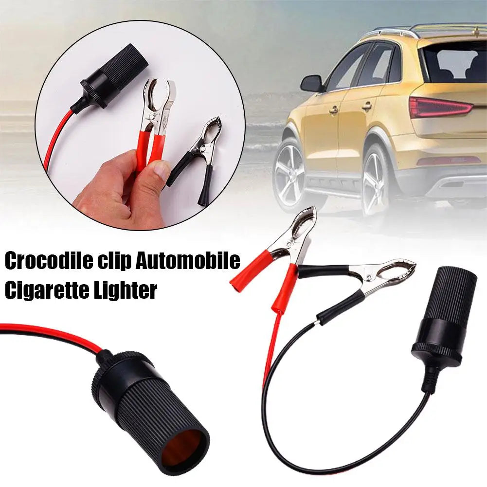 12V Power Car Cigarette Lighter Female To Alligator Battery Connector Auto To Adapter Terminal Clip-on Clip Extension New Peaceful Pleasures Health and Wellness