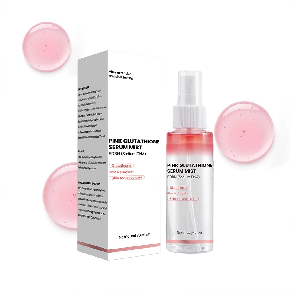 Pink Glutathione Serum Spray, Glow Serum Mist for Moisturizer, Soothing and Firming, Uneven skin tone,Salmon PDRN & Niacinamide Peaceful Pleasures Health and Wellness
