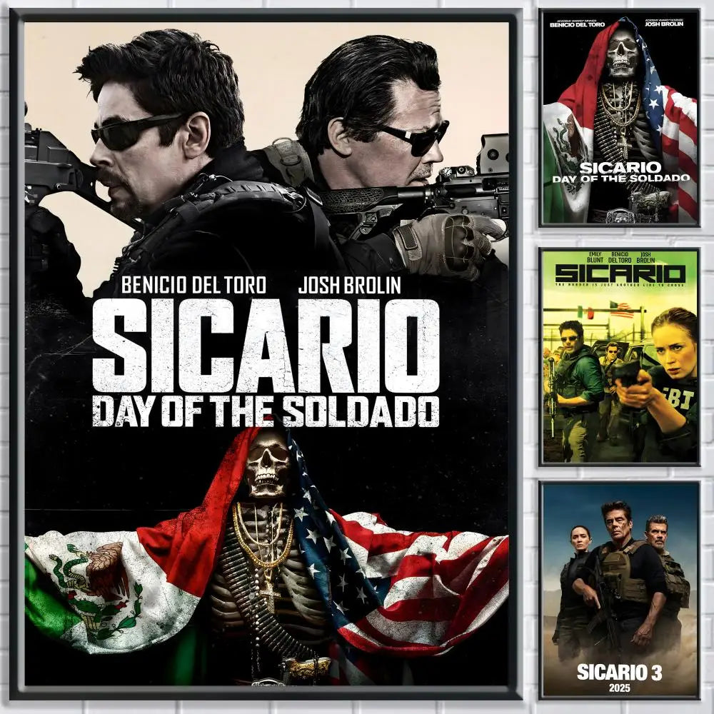 Sicario Movie Poster HD Self-Adhesive Waterproof Wall Art Movie Wall Poster Peaceful Pleasures Health and Wellness