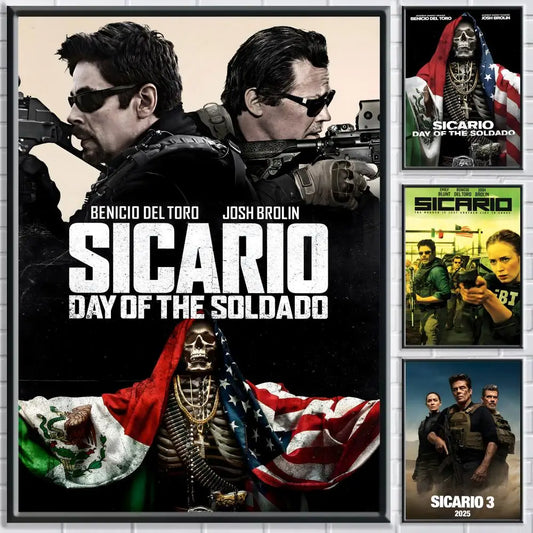 Sicario Movie Poster HD Self-Adhesive Waterproof Wall Art Movie Wall Poster Peaceful Pleasures Health and Wellness