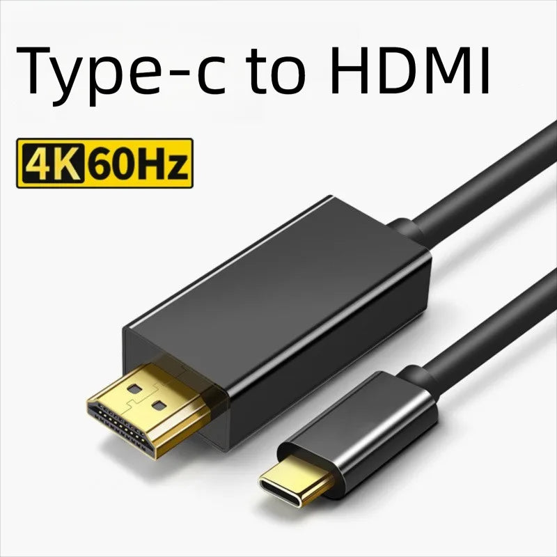 USB C To HDMI-compatible Adapter Cable Type C To HD 4k 60Hz USB C Cable Extend Screen Laptop Projector High Definition Adapter Peaceful Pleasures Health and Wellness 4K 60hz 1.8m