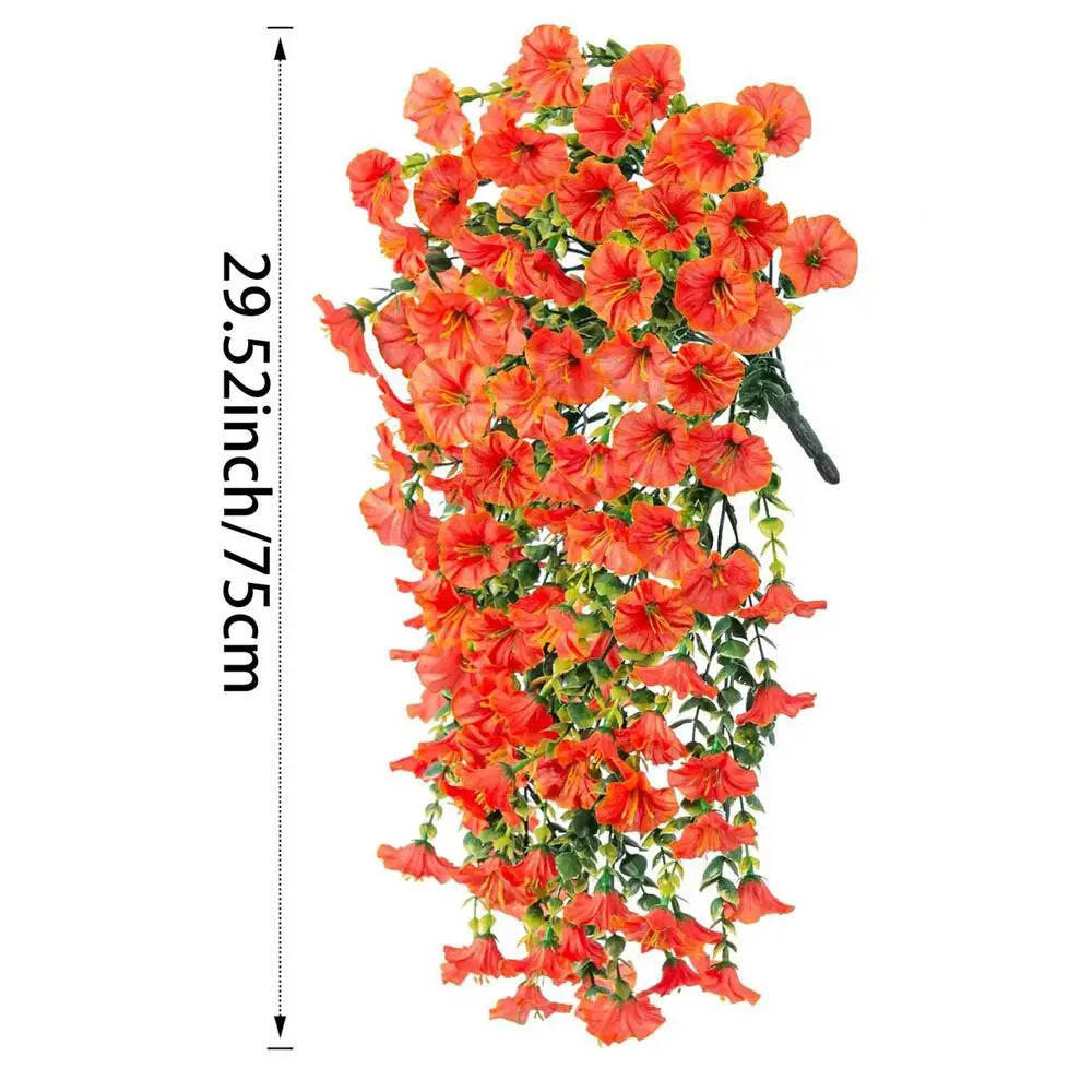 Artificial Petunias For Outdoors 2pcs Faux Petunias Artificial Plants Weatherproof UV Resistant Simulated Colorful Everlasting Peaceful Pleasures Health and Wellness Orange CN