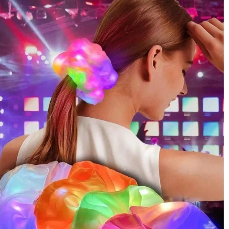 LED Light Up Scrunchie Glow Flashing Hair Tie | Rave & Party
