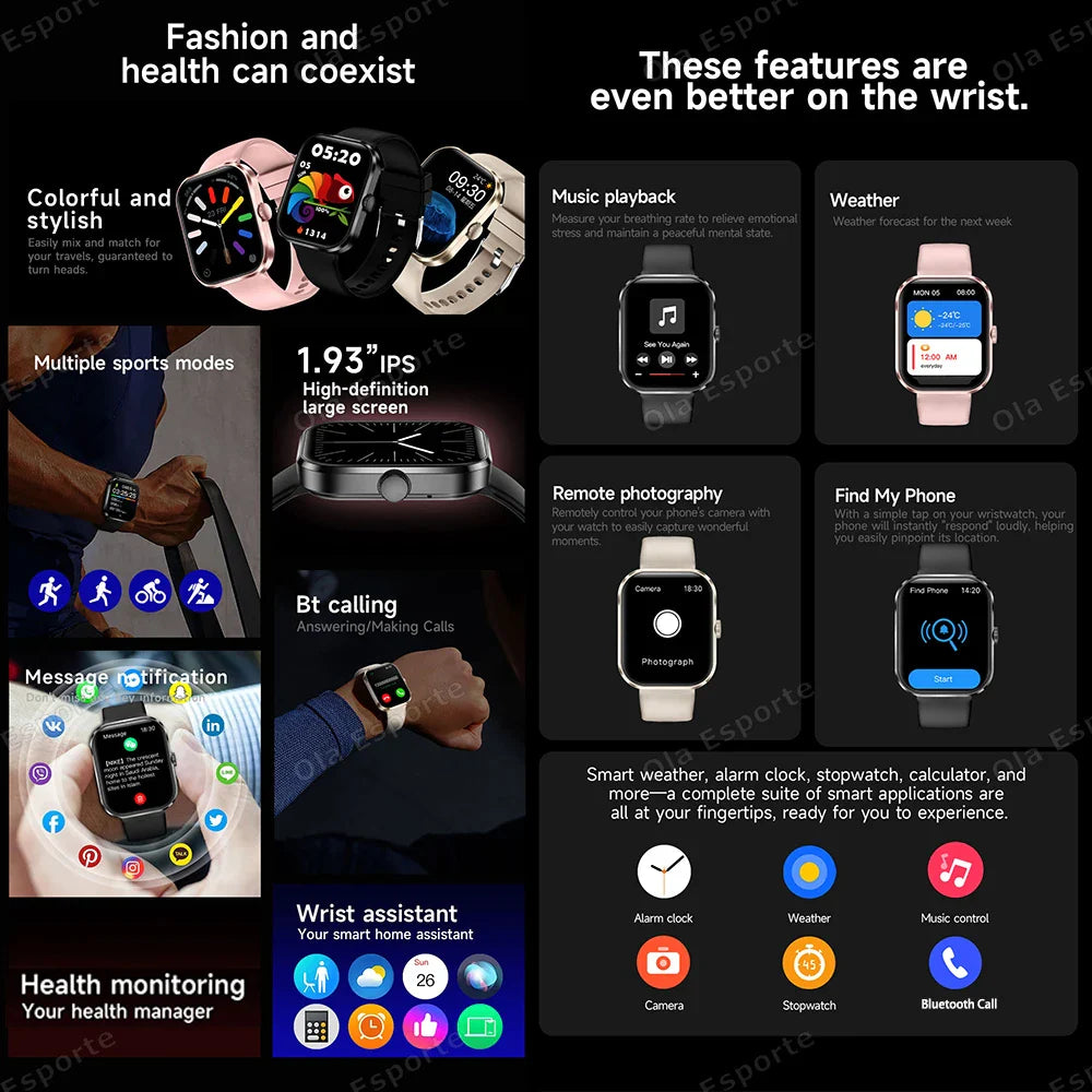 Ola Esporte Smart Watch – Bluetooth Calls, Health Monitor & GPS