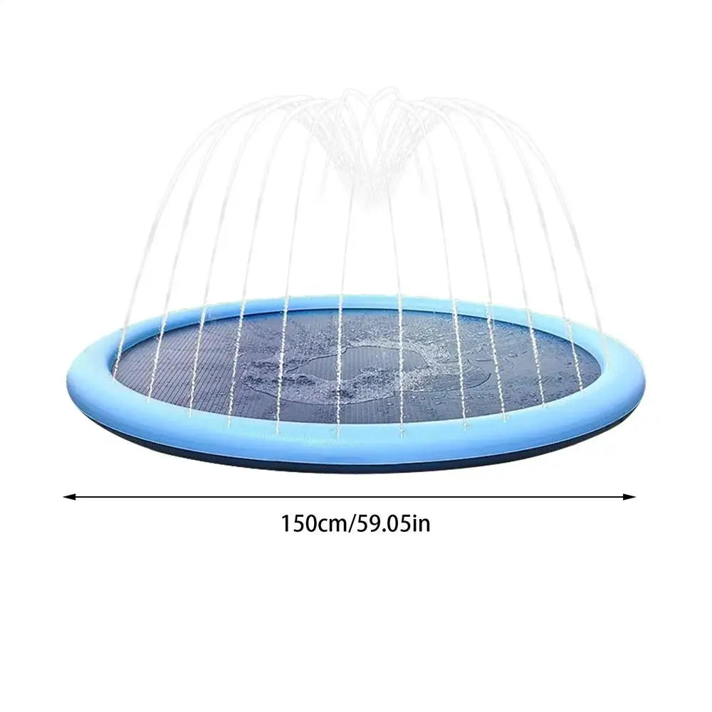 Sprinkler Water Play Mat Kids Sprinkler Pad Play Area Reusable Non Slip Outdoor Sprinkler Pad Water Game Toys for Children Boys Peaceful Pleasures Health and Wellness 150cm China Mainland