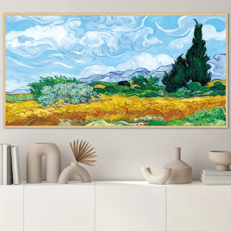Van Gogh Art Deco Canvas Print Frameless Wall Art, Retro Classic Artwork for Living Room, Bedroom, Office, Ideal Birthday Gift Peaceful Pleasures Health and Wellness