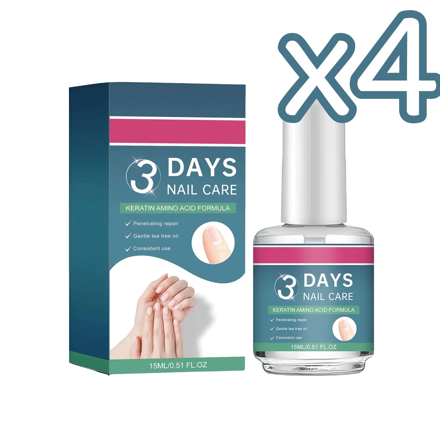 Plant-Based Nail Care Treatment Polish Restore Nail Health Moisturize Brightening Fingernail Repair Smooth Surface Nail Care Oil Peaceful Pleasures Health and Wellness 15ml Boxed x 4