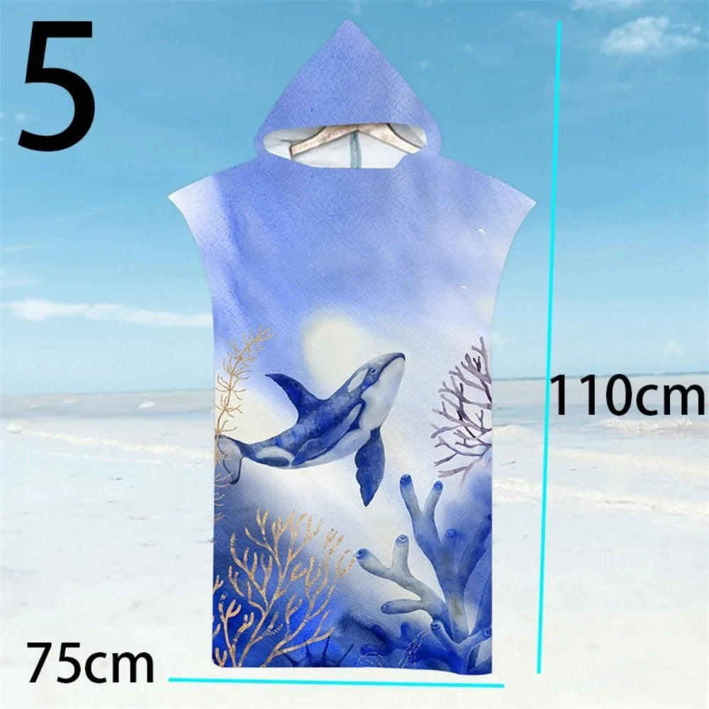 Hooded Surf Poncho Changing Robe | Quick-Dry Microfiber Towel