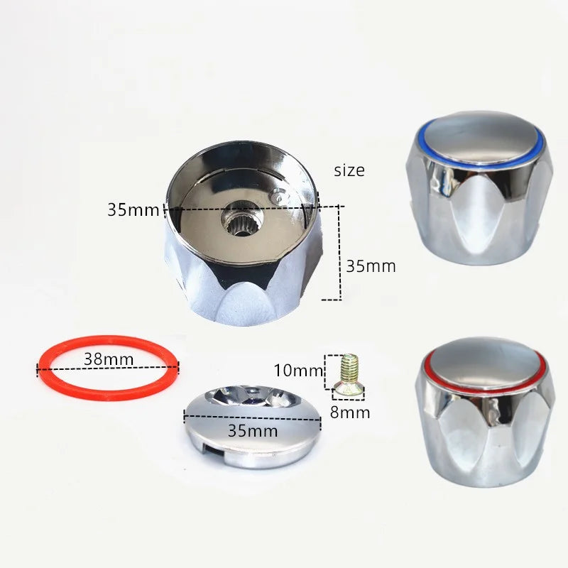 2-Pack Universal Faucet Handle Knob Replacement – Hot & Cold