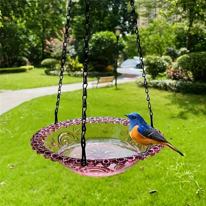 Hanging Bird Bath & Feeder Tray – Garden Wildlife Water Bowl