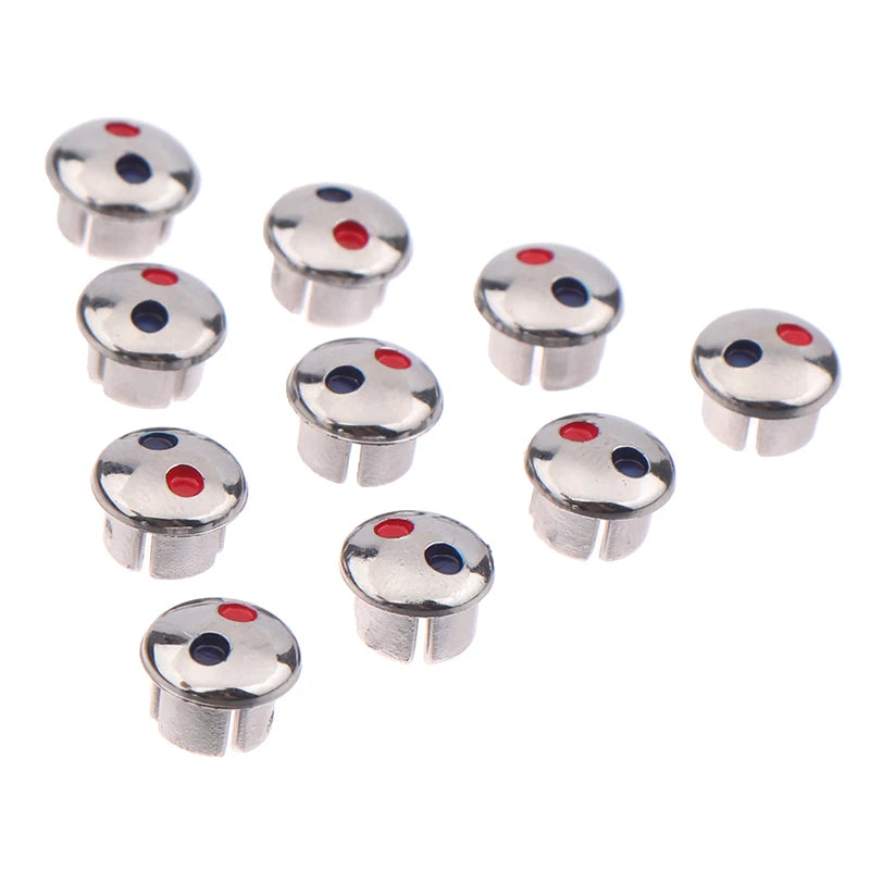 10pcs Hot & Cold Faucet Handle Caps – Red & Blue Labels