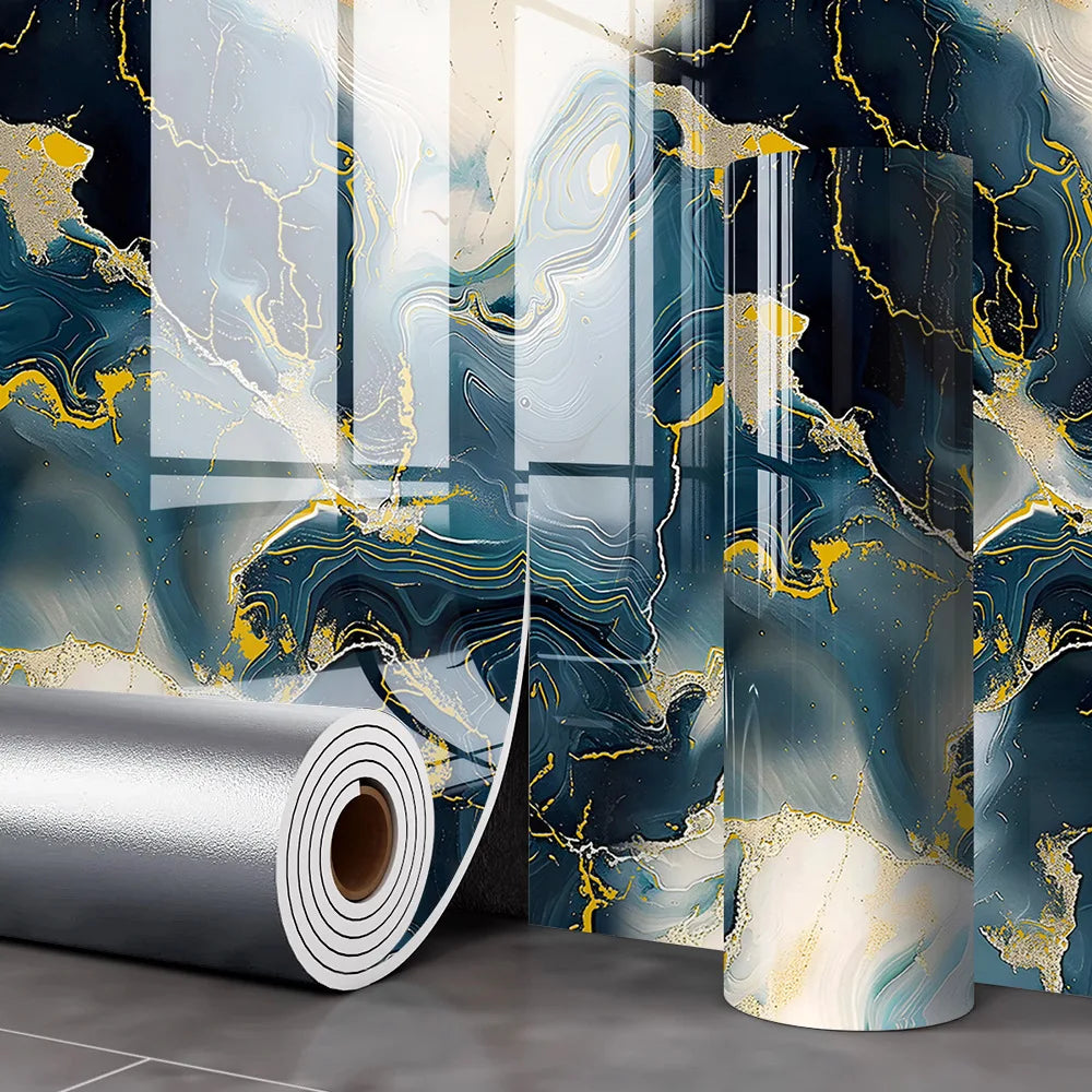 Self-Adhesive Marble Wallpaper – Waterproof Faux Tile Sticker