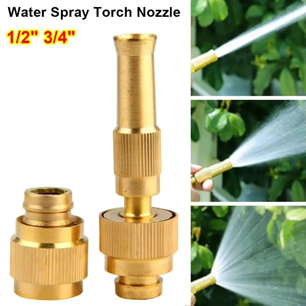 1Set High Pressure Water Spray Torch Nozzle with Quick-connect Connector Brass Plating Washing Machine Nozzle 1/2" 3/4" Peaceful Pleasures Health and Wellness