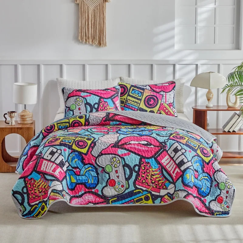 Oversized California King Quilt – Rustic Plaid Lightweight Bedspread