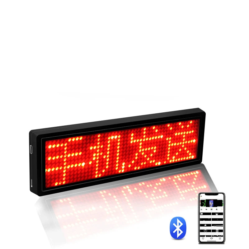 Bluetooth Programmable LED Name Badge – Scrolling Message Display