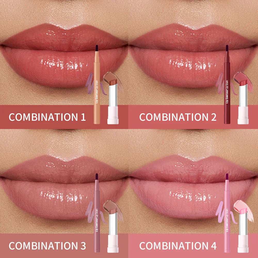 Lip Liner & Glow Oil Balm Kit – Hydrating, Long-Lasting 2pc