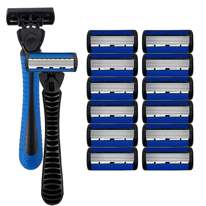 6-Layer Manual Safety Razor | Stainless Steel for Travel & Home