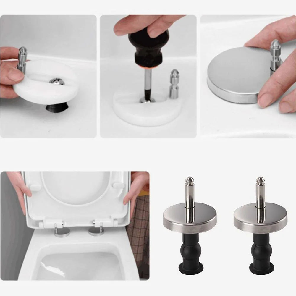 2-Pack Top Fix Toilet Seat Hinges – Soft Release Quick Fit