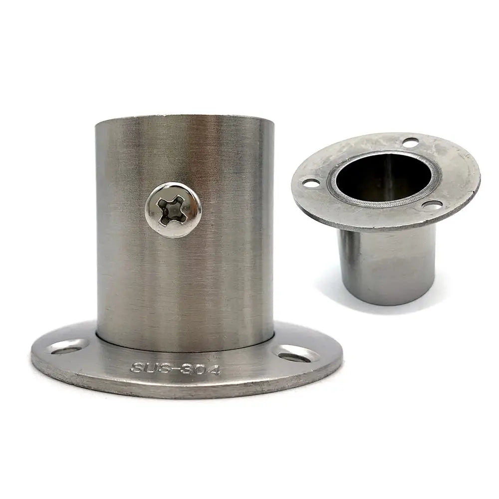 1Pc 19mm-32mm Round Furniture Hardware with Cover Stainless Steel Closet Flange Rod Holder Hang Rod Support Tube Bracket Peaceful Pleasures Health and Wellness