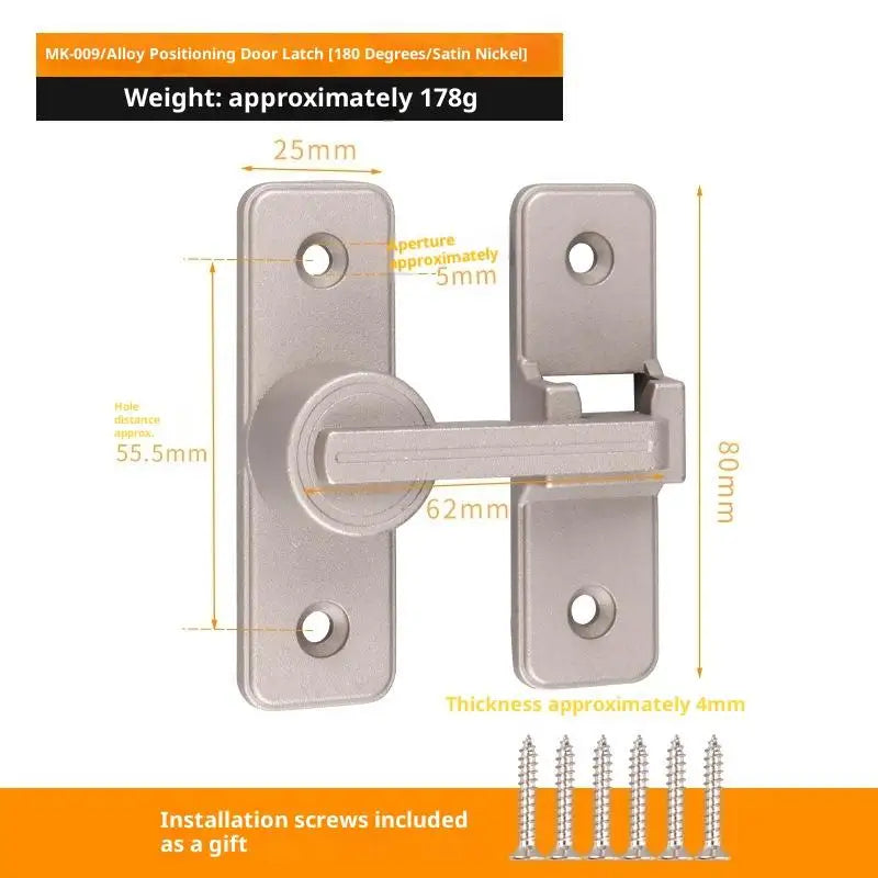 Zinc Alloy 90° Sliding Door Latch | Luminous Barn Gate Bolt