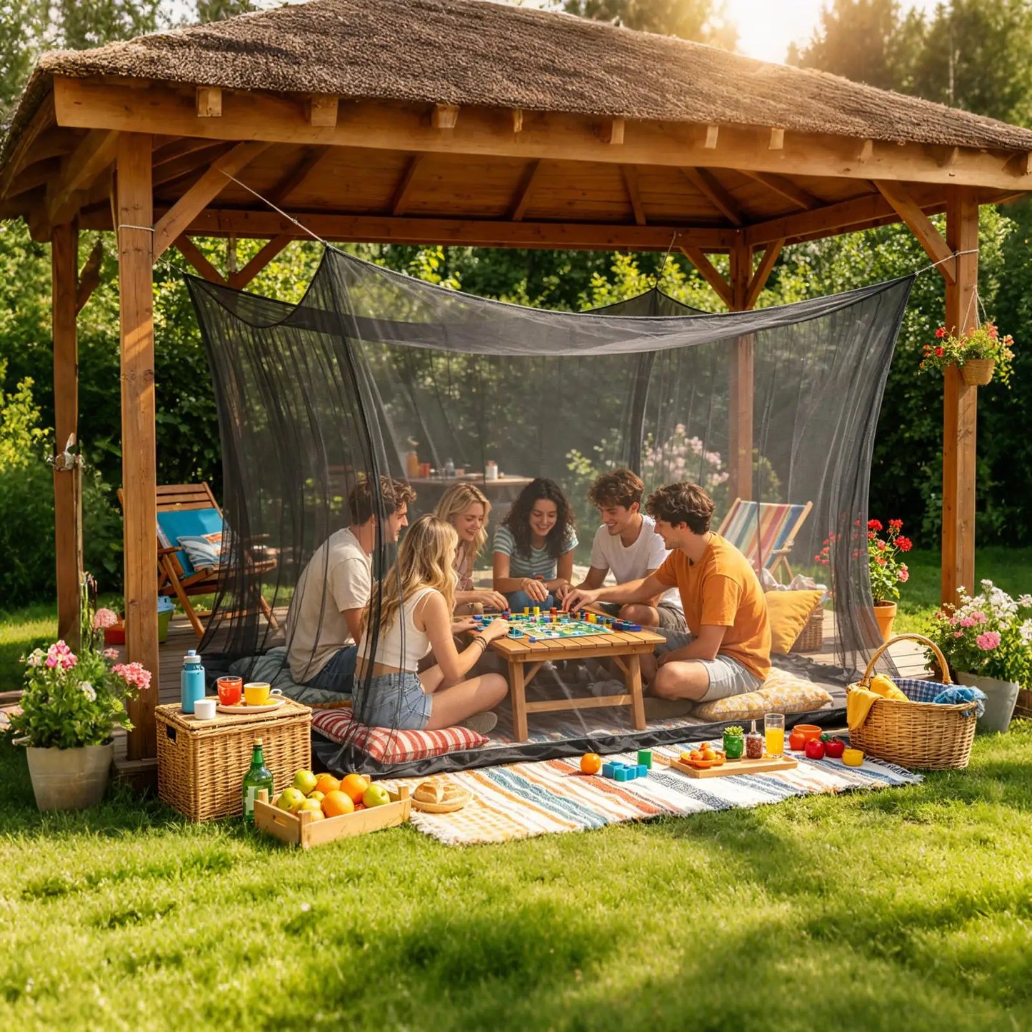 Outdoor Mosquito Net Canopy Tent 300x300x250cm | Mesh Shelter