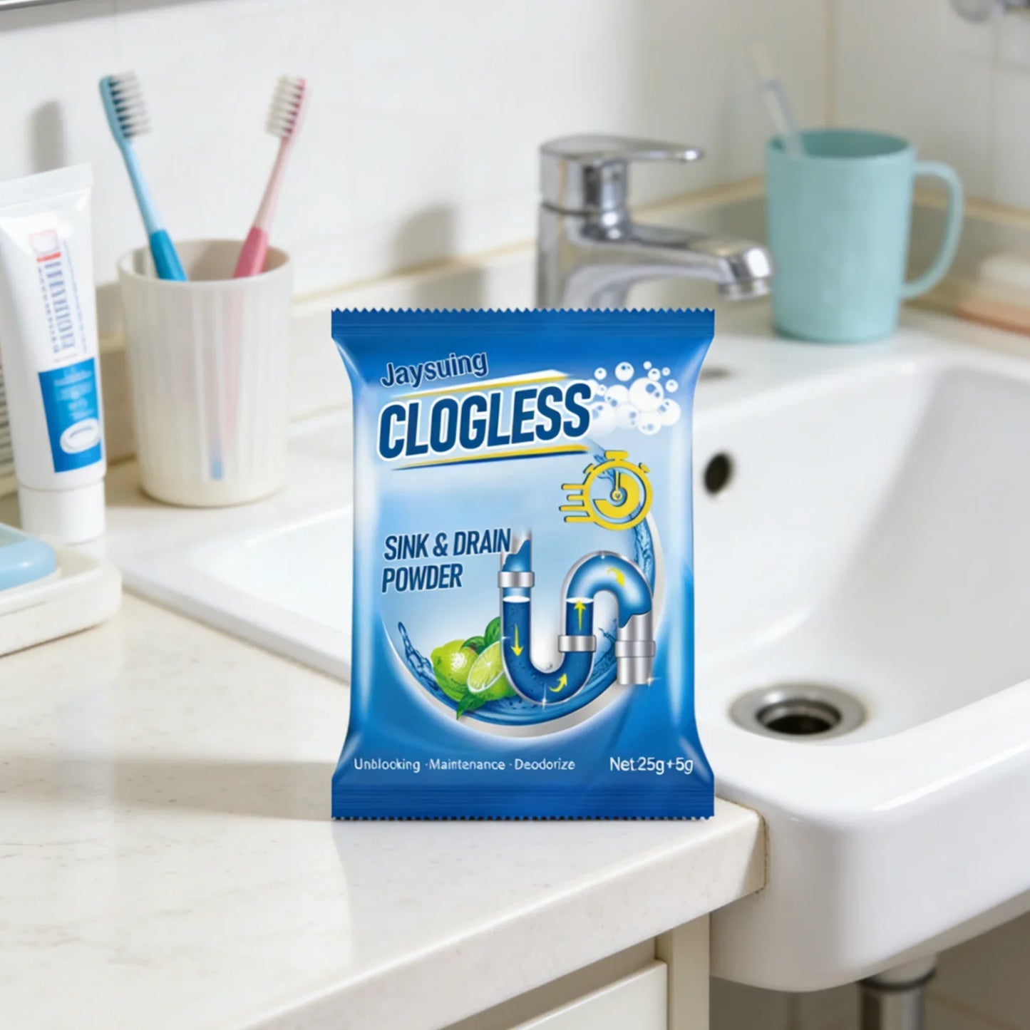 Jaysuing Drain Cleaner Powder – Unblock, Clean & Deodorize