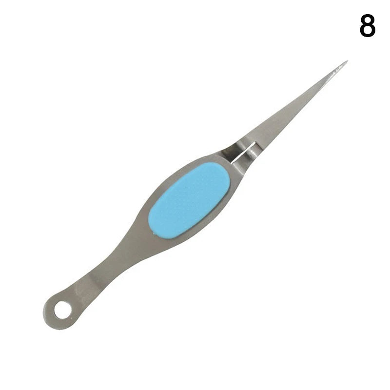 Reverse Tweezers Straight Curved Tweezer X-shaped Stainless Steel Multifunctional Eyelash Curler Extension Antislip Makeup Tool Peaceful Pleasures Health and Wellness 8