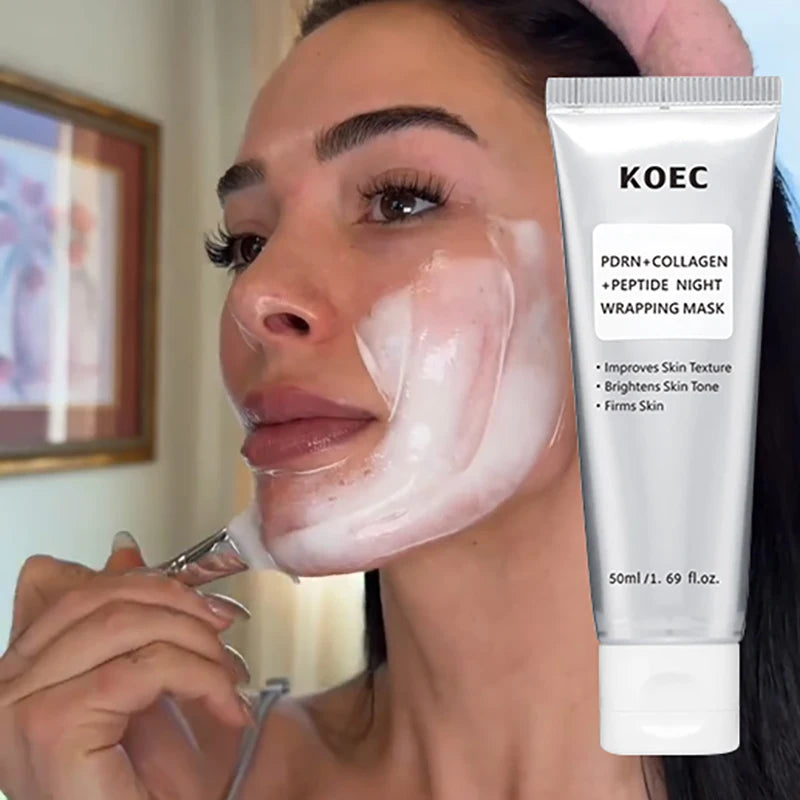 Collagen Pdrn Peptide Peel Off Mask Brightening Firming Deeply Hydrating Skin Care Mask With Brush Nourishing Skin Facial Mask Peaceful Pleasures Health and Wellness