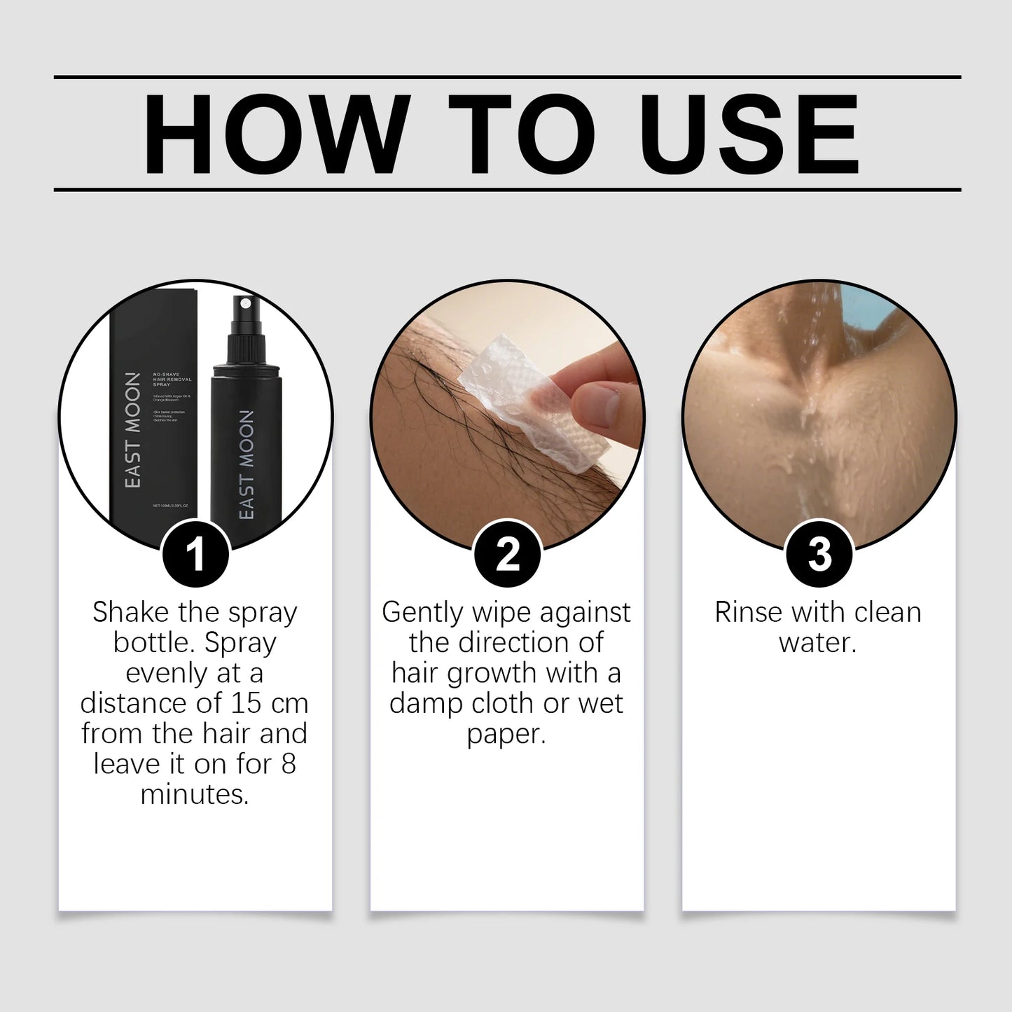 East Moon Men's Depilatory Spray – Body Hair Removal 100ml