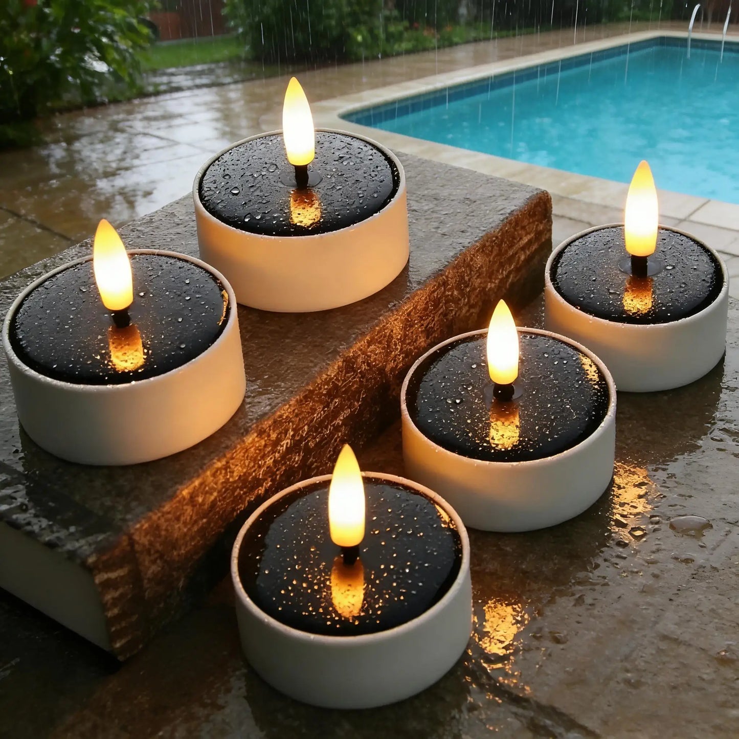 6PC/12PC Solar Tea Light LED Candles Flameless Outdoor Waterproof Rechargeable Candles for Pool Party Garden Home Porch Decor Peaceful Pleasures Health and Wellness