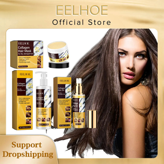 EELHOE Collagen Hair Care Kit – Mask, Shampoo & Oil Set Hair Care Kit Peaceful Pleasures Health and Wellness 4 Shampoo