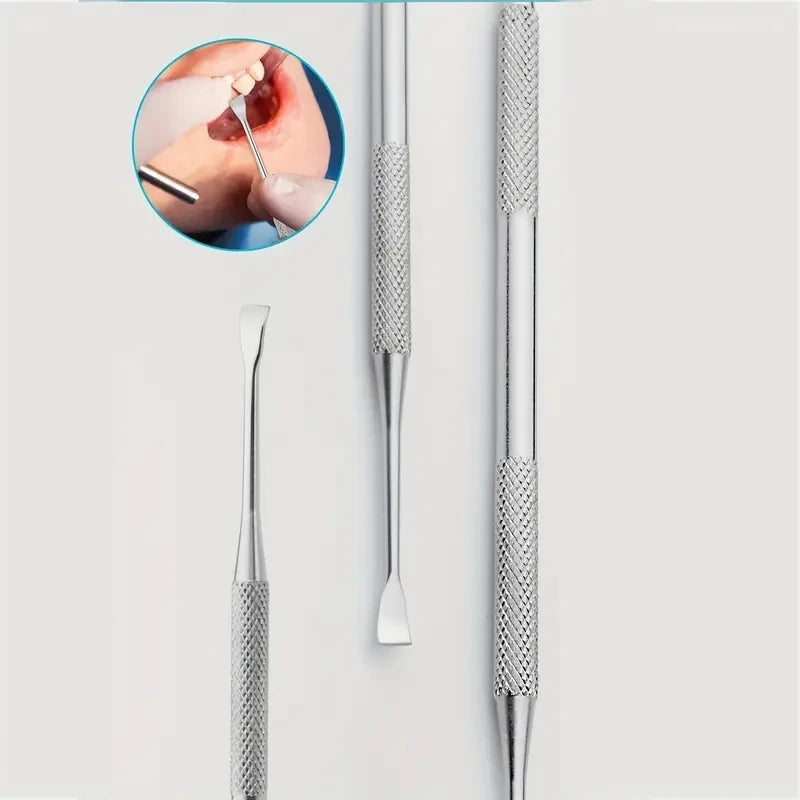 3-Piece Stainless Steel Dental Cleaning Kit | Mirror & Probe