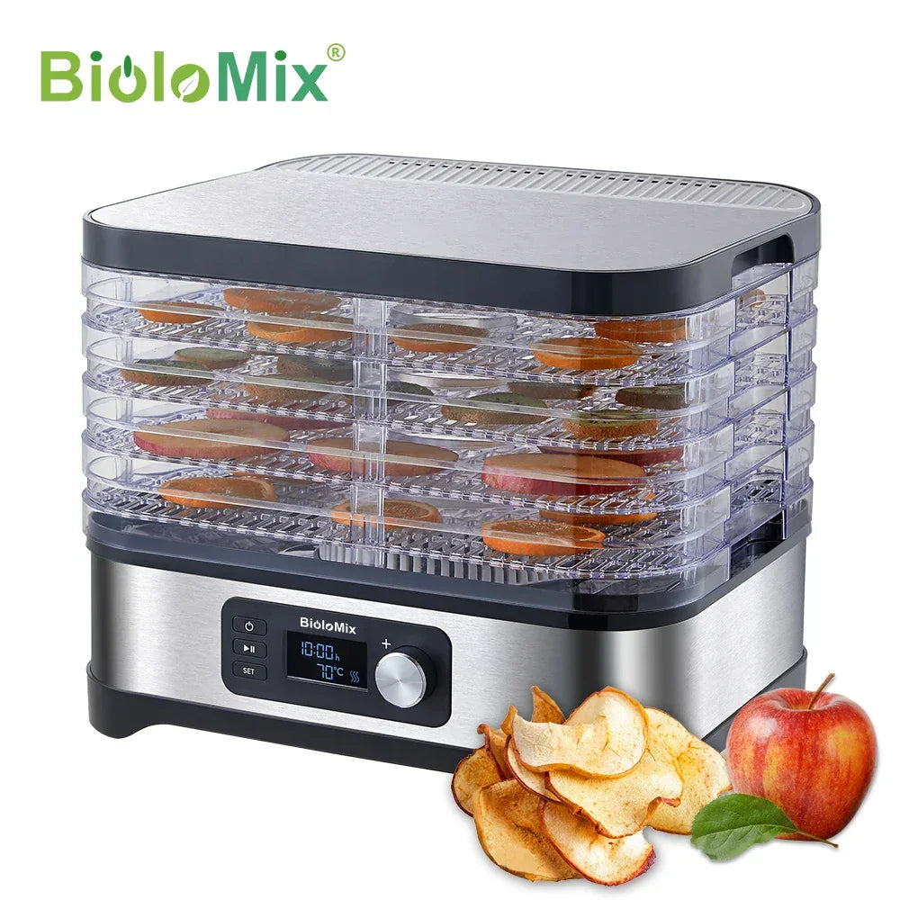 BioloMix Food Dehydrator – 5 BPA-Free Trays, Digital Timer & Temp Control