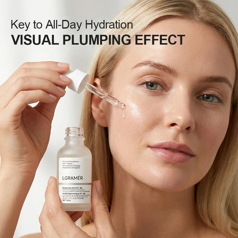 2% Hyaluronic Acid + B5 Serum with Ceramide Multivitamin Moisturizing Essence 30ml Soft Smooth Skin Facial Care Liquid Peaceful Pleasures Health and Wellness