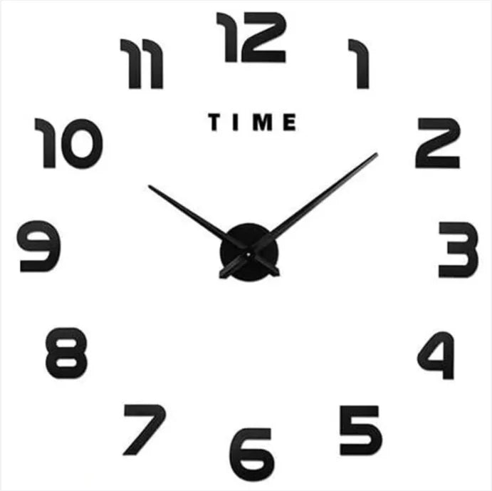 New Modern Design Large Wall Clock 3D DIY Quartz Clocks Fashion Watches Acrylic Mirror Stickers Living Room Home Decor Horloge Peaceful Pleasures Health and Wellness 023 Black 2D 16 inch