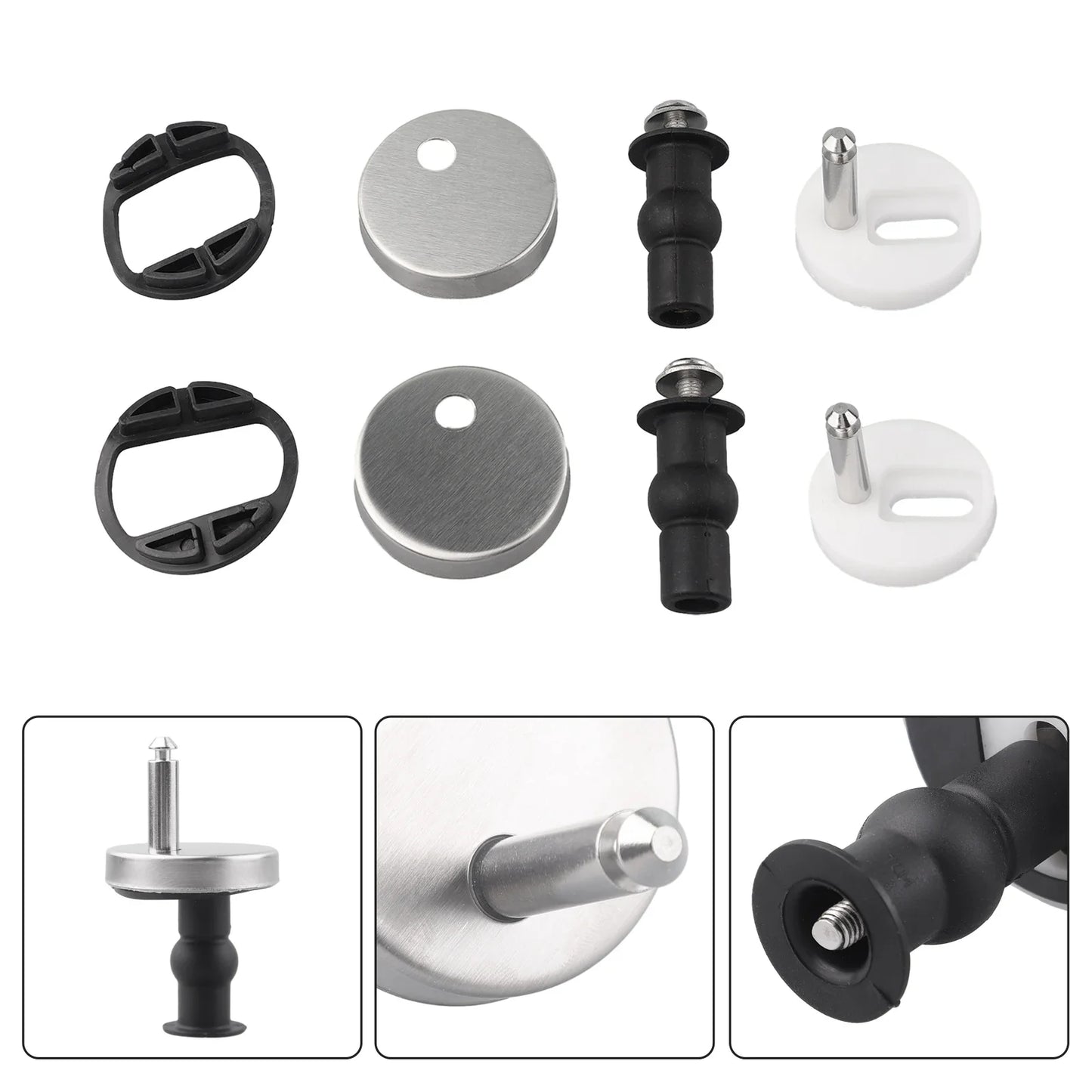 2-Pack Top Fix Toilet Seat Hinges – Soft Close & Quick Release