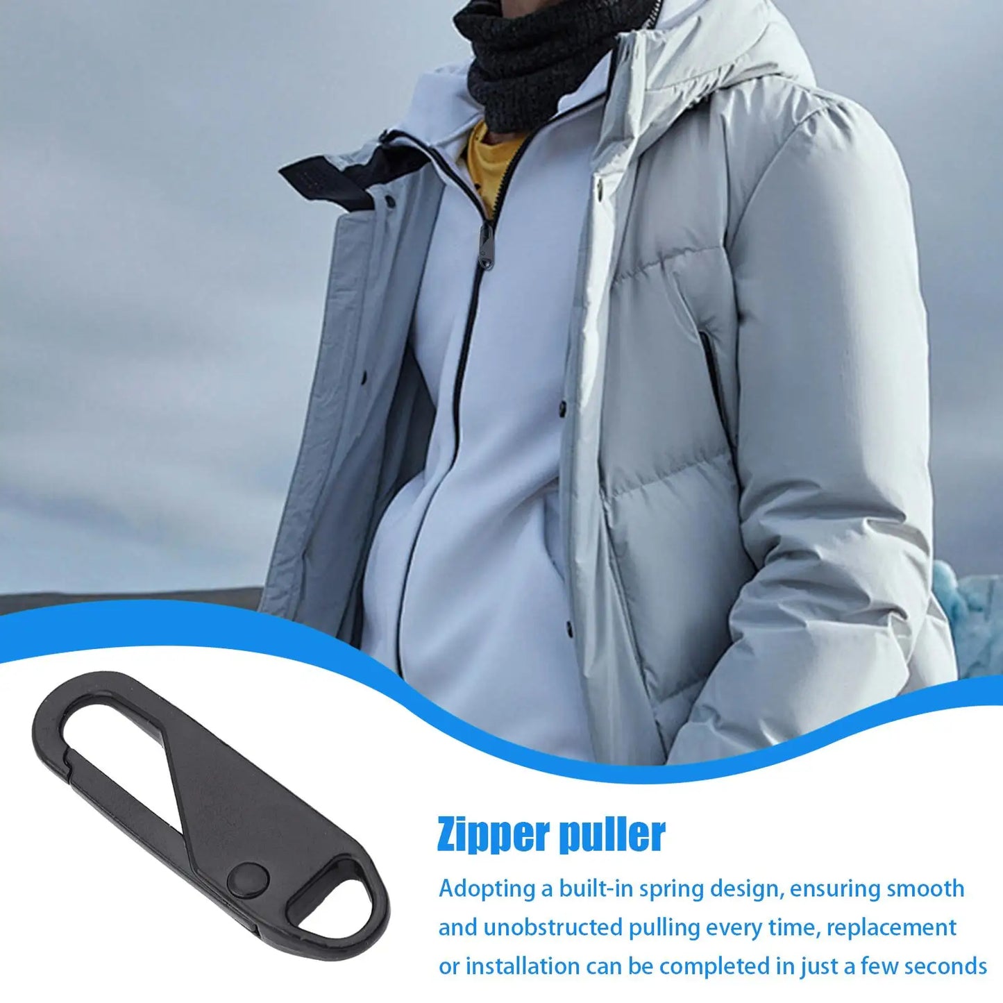 Metal Zipper Pull Replacement for Luggage, Backpacks & Jackets