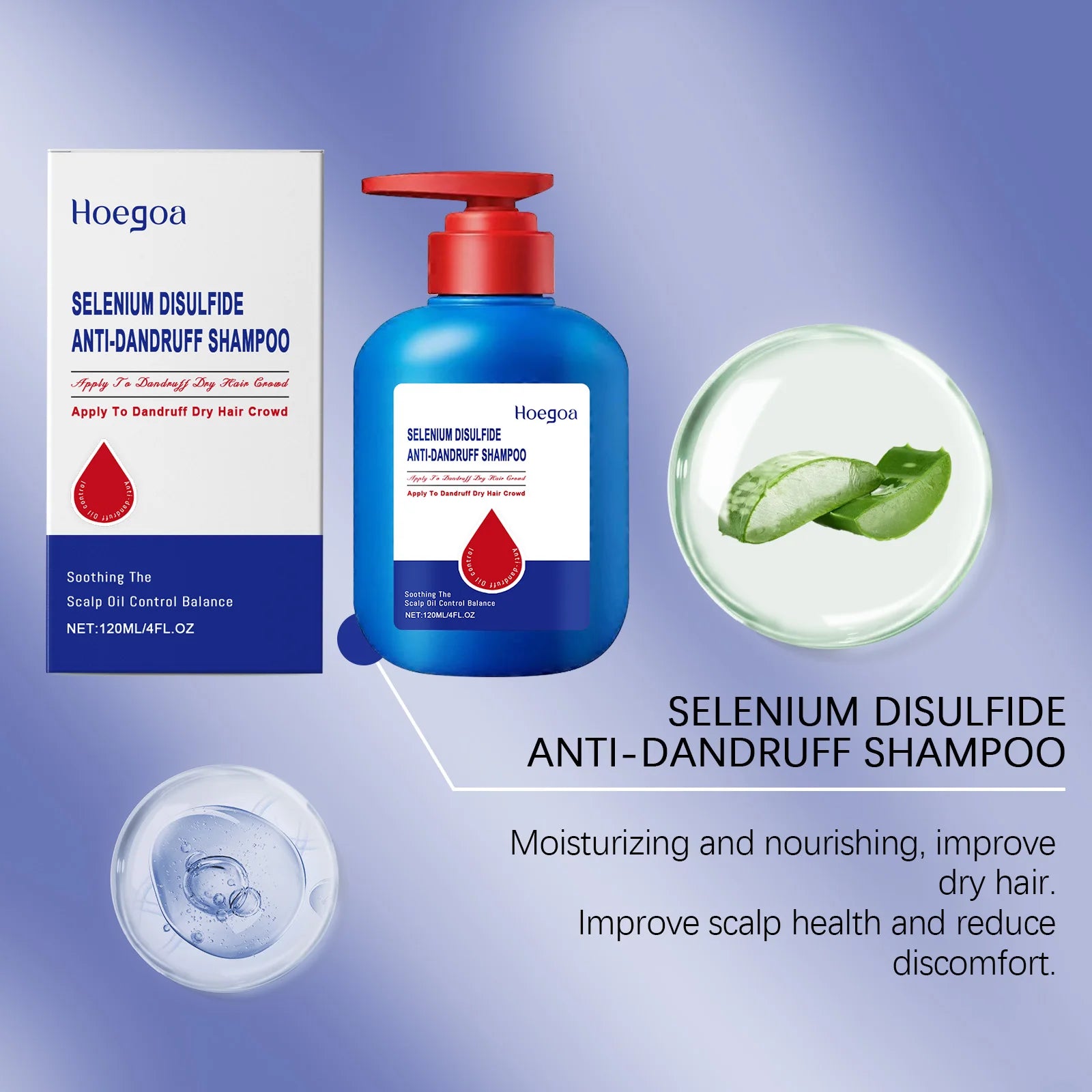 Selenium Sulfide Hair Shampoo Deep Cleansing Scalp Remove Dandruff Refreshing Strengthen Hair Roots Smoothing Soften Shiny Hair Peaceful Pleasures Health and Wellness