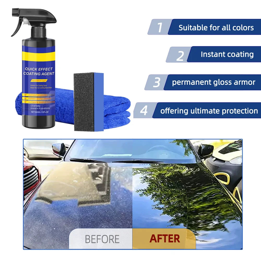Car Coating Spray Quick Effect Coating Agent Coat Car Wax Car Scratch Wax Coating Spray Oil Film Emulsion Glass Cleaner Peaceful Pleasures Health and Wellness