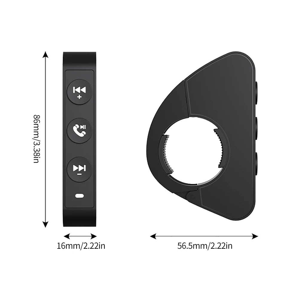 Waterproof Wireless Bluetooth Handlebar Remote Control Button for Helmet Headset Motorcycle/Bike Handlebar Media Controller Peaceful Pleasures Health and Wellness