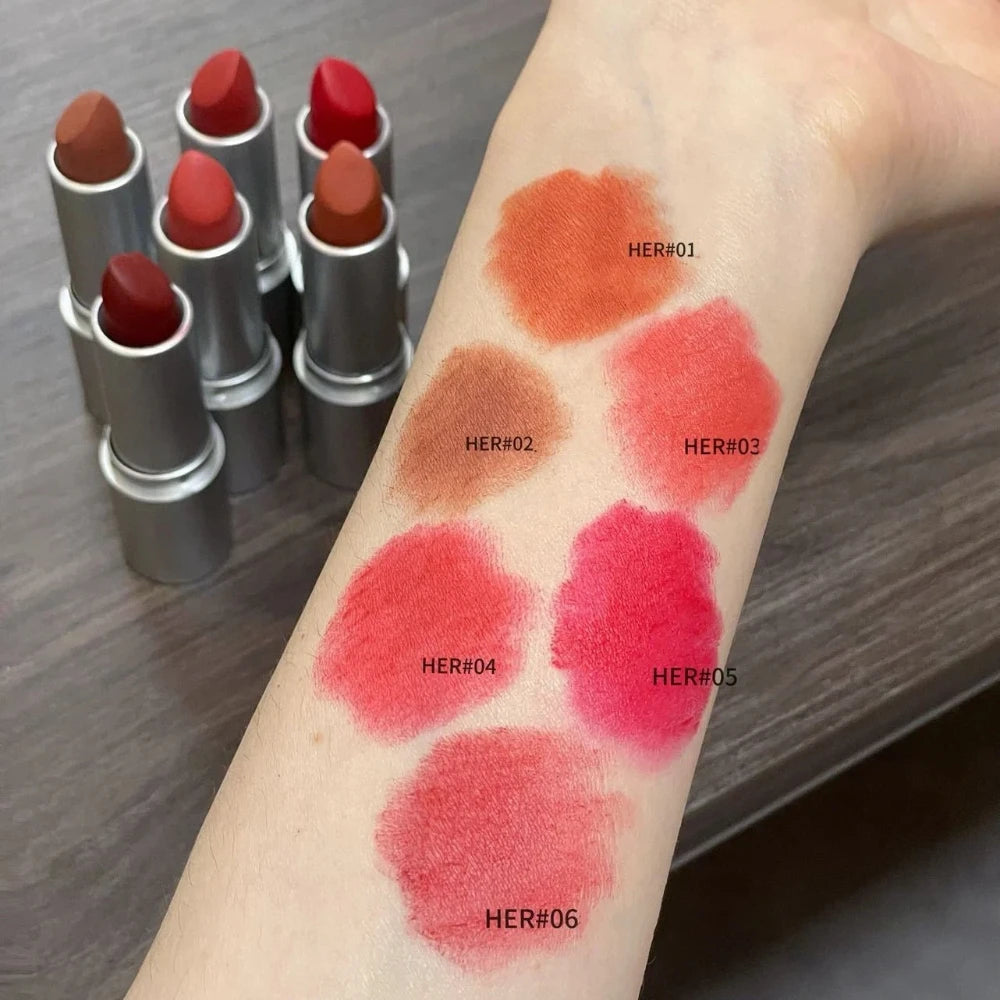 Korean Velvet Matte Lipstick – Long-Lasting Non-Transfer Lip Tint