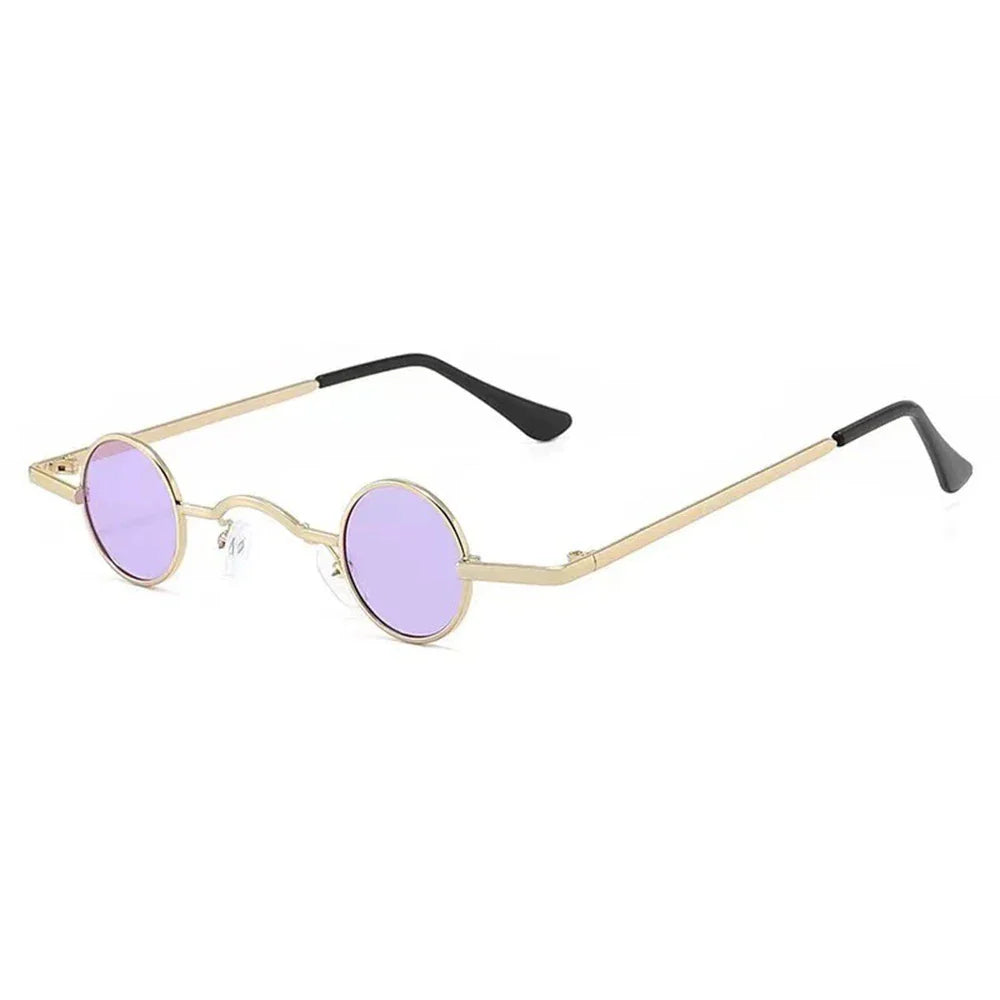 Small Round Sunglasses UV400 Metal Frame – Unisex Hip Hop Shades