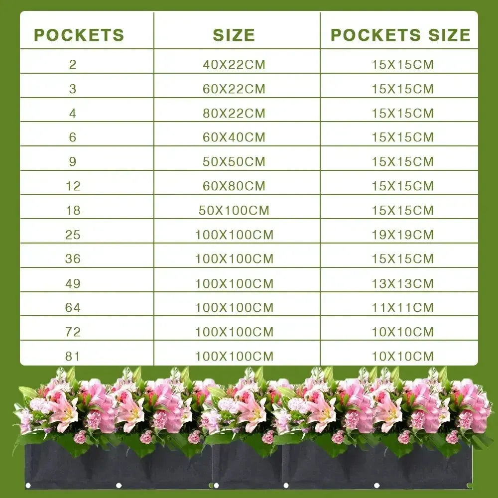 Vertical Wall Hanging Planter Bags – Felt Pocket Grow Pots