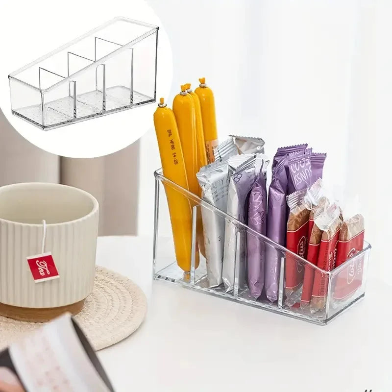 Romote Control Holder with 4 Compartments Clear Romote Holder Home Decor Kitchen Acccessories Make Up Orangizer Peaceful Pleasures Health and Wellness